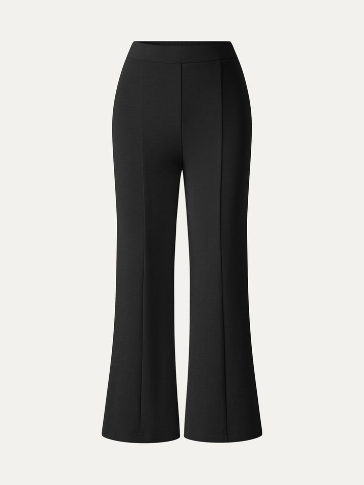 Sandwashed High Rise Cropped Flared Pants with Pockets