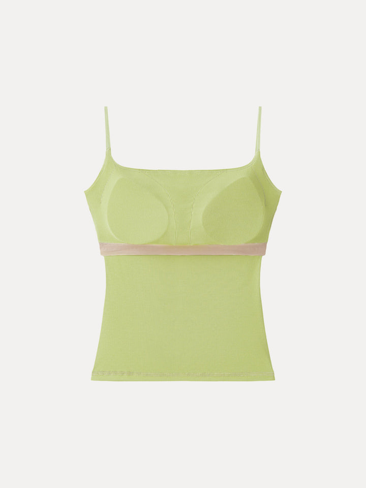 Sweat-Wicking Square Neck Stretchy Spaghetti Bra Tank
