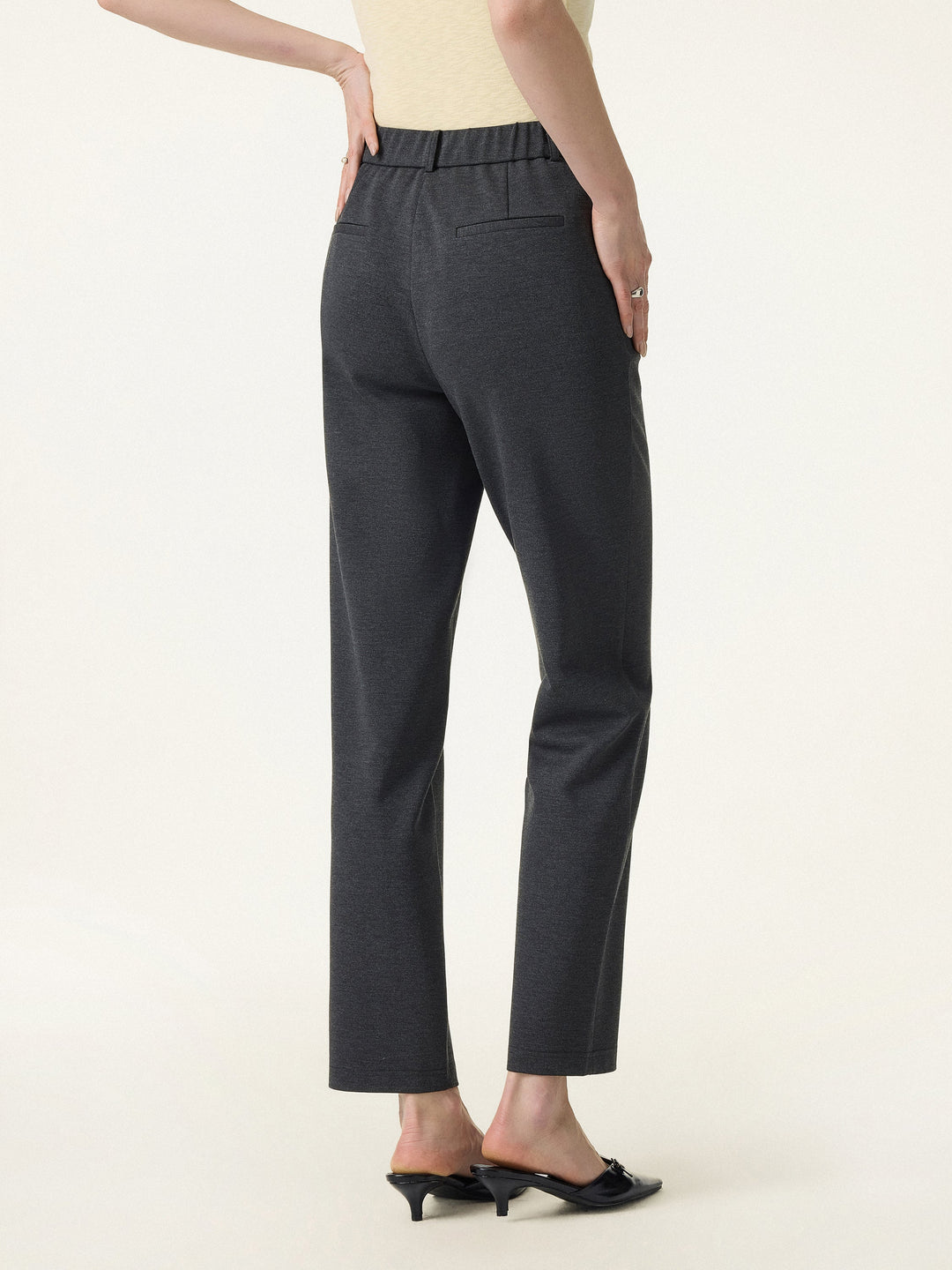 4-Way Stretch High Rise Tapered Leg Pant with Pockets