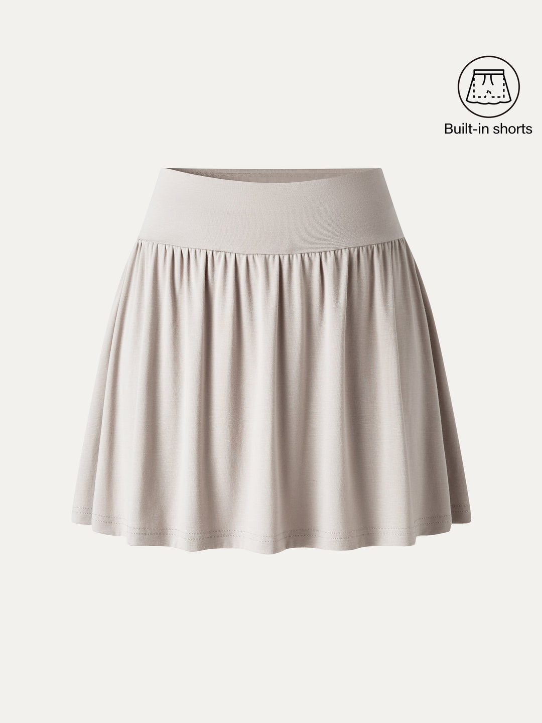 Matte Smooth Gathered A-Line Skort