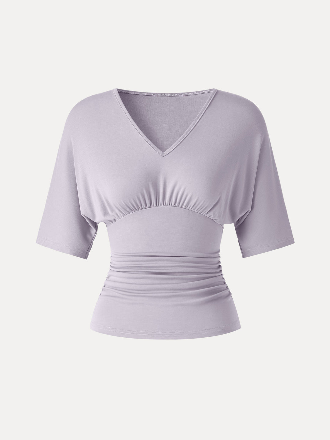 CoolTouch V-Neck Ruched Short Sleeve Summer Tee