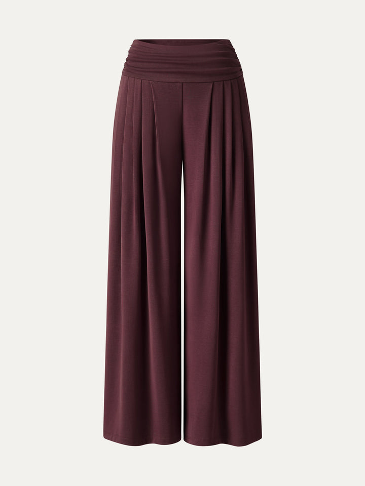 Sandwashed Super Flowy Tucked Palazzo Pant with Pockets