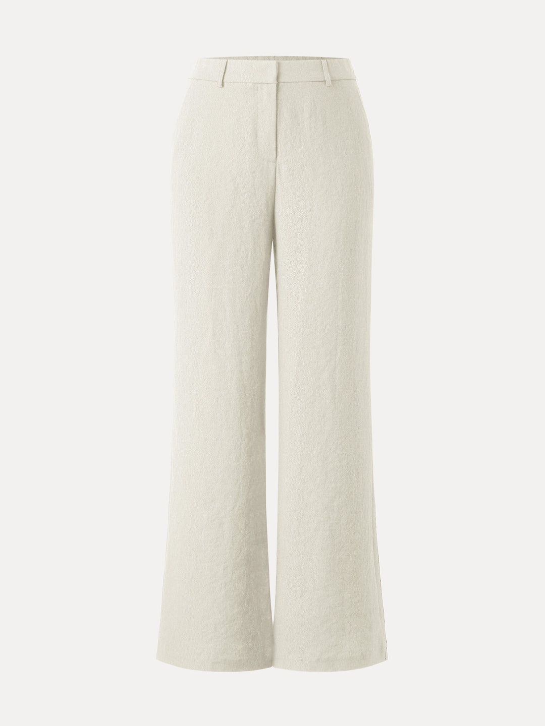 European Linen-Like Mid Rise Flared Pant with Pockets