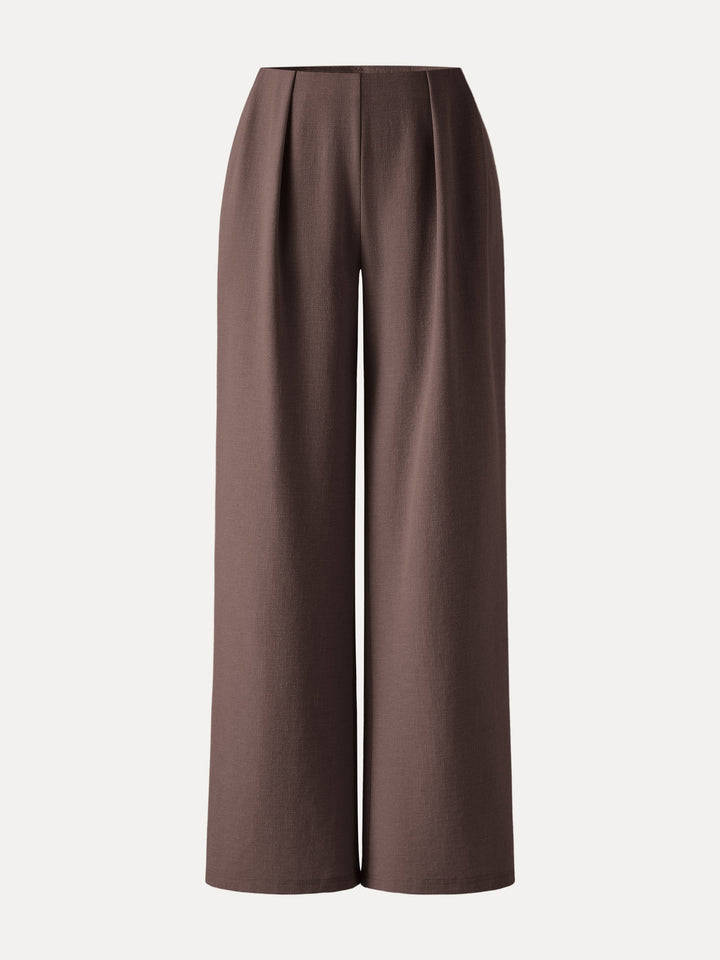 Linen-Like Wide Flare Pant with Pockets
