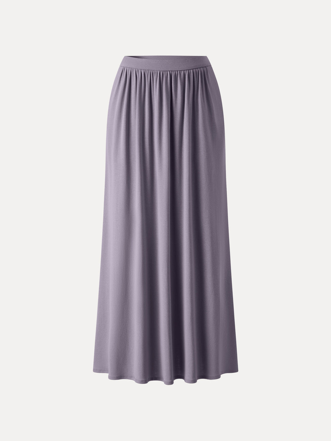 Soft Linen Knit Gathered A-Line Maxi Skirt with Pockets