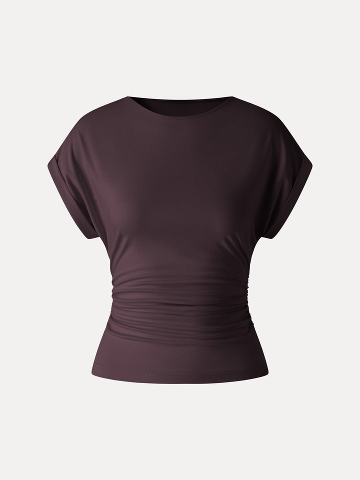 CoolTouch Round Neck Ruched Tee