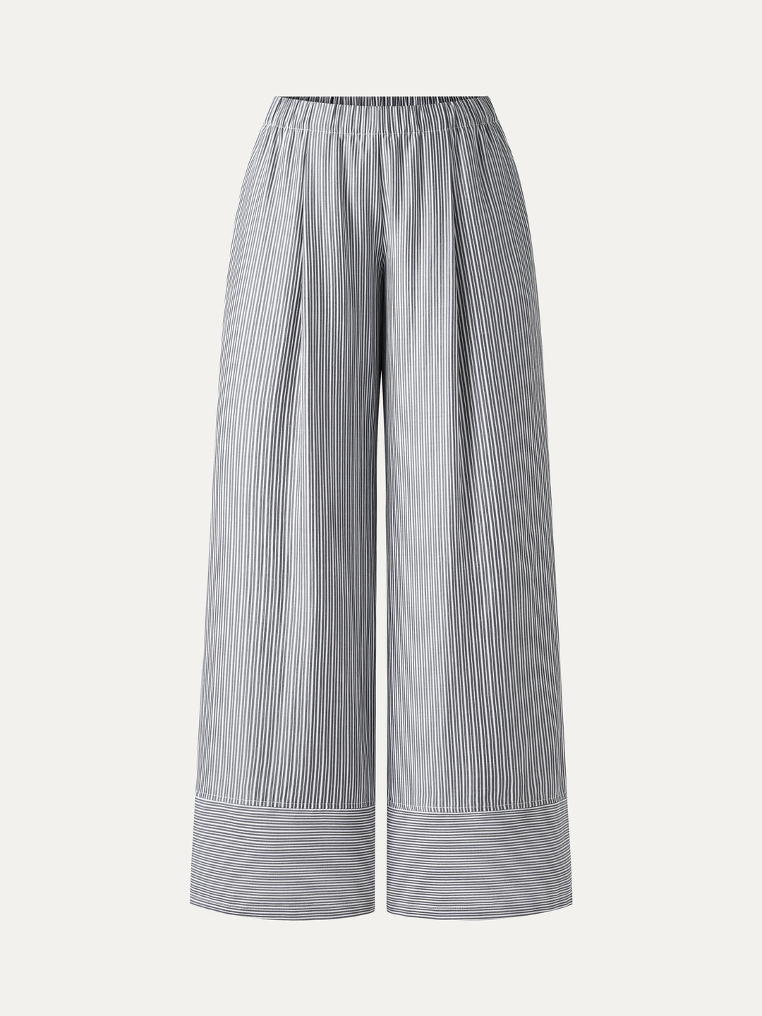 Summer Poplin High-Rise Wide Leg Pants with Pockets