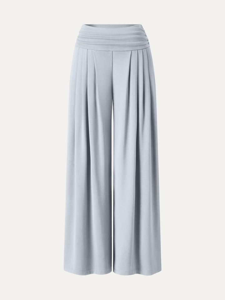 Sandwashed Super Flowy Tucked Palazzo Pant with Pockets