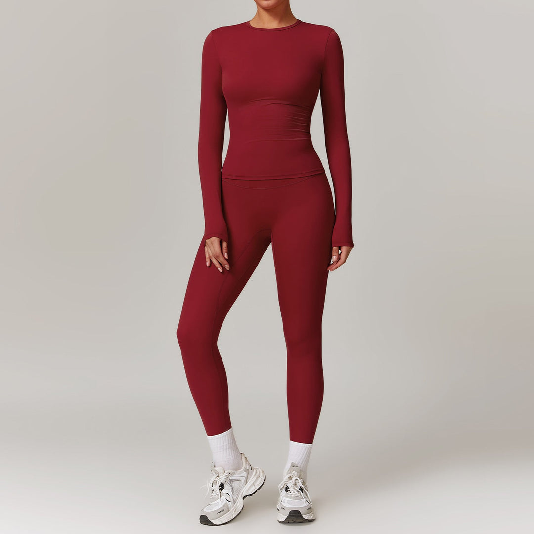 Women's Tracksuit Set - Gym Top & High Waist Leggings Yoga Outfit