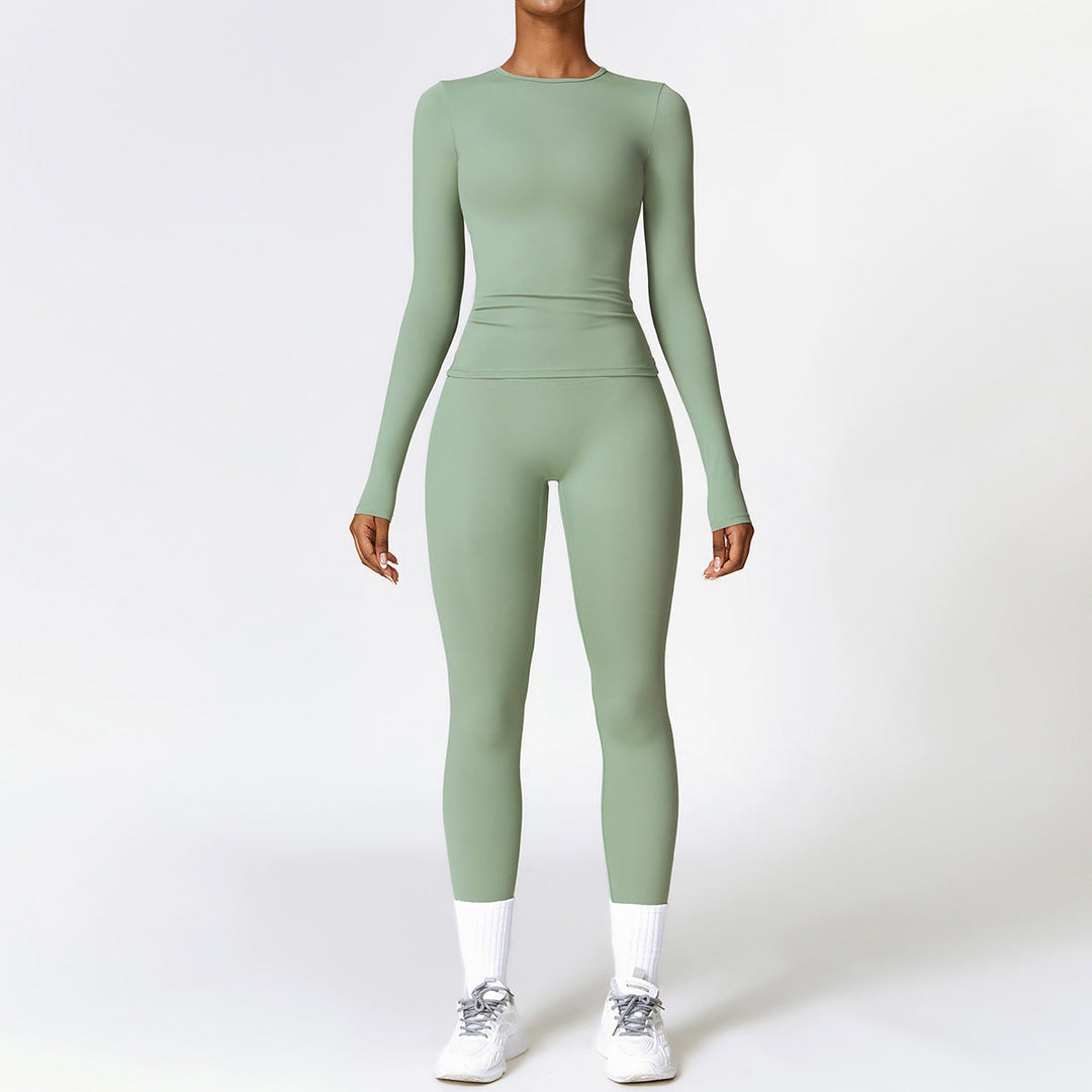 Women's Tracksuit Set - Gym Top & High Waist Leggings Yoga Outfit