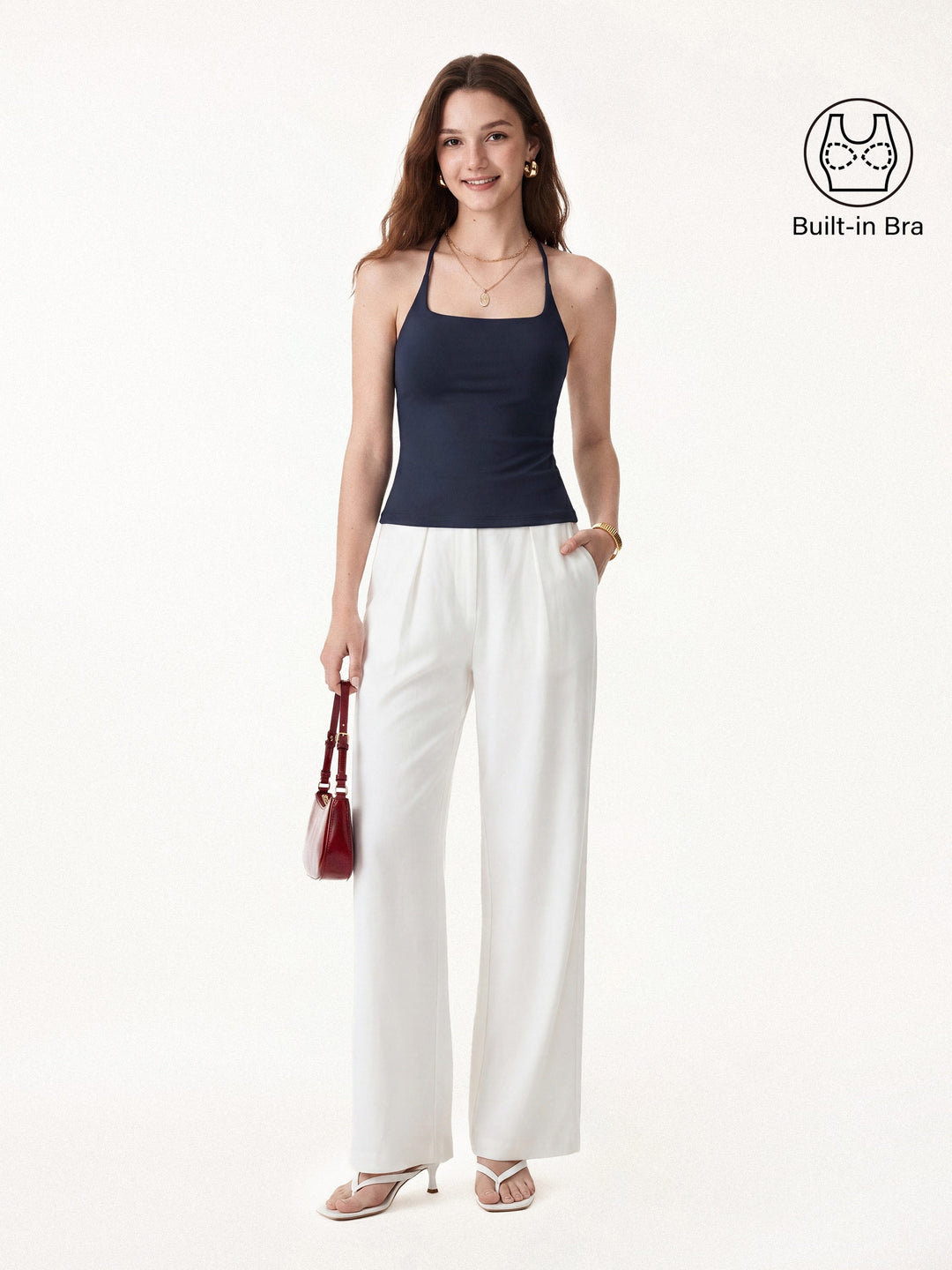 Square Neck Spaghetti Bra Tank