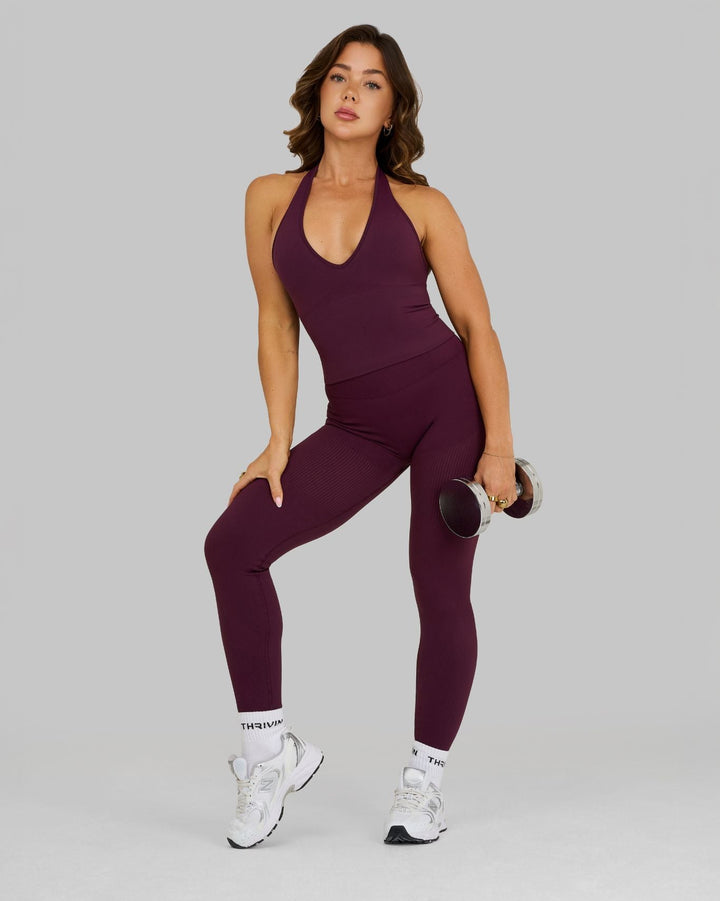 Elevate™ Sculpting Seamless Halterneck Top | Winter Plum