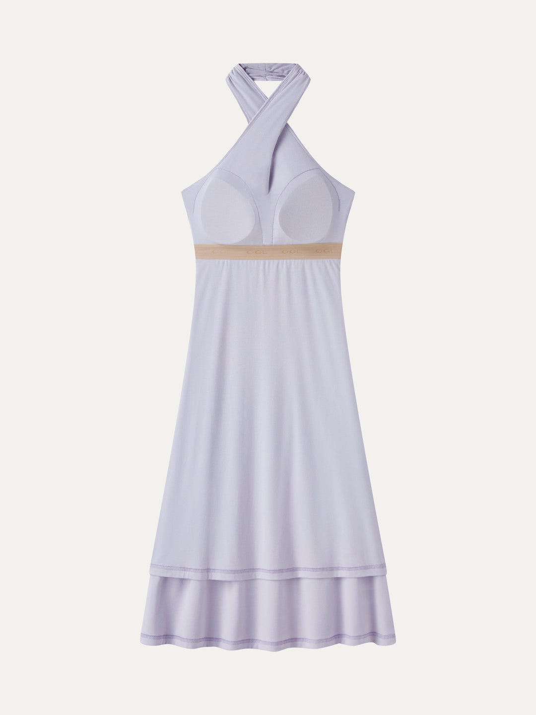 CoolTouch Criss-Cross Halter Open-Back Midi Bra Dress