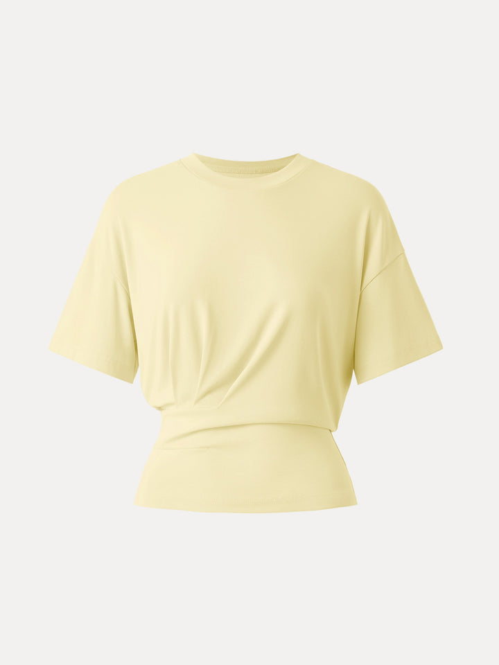 Crewneck Short Sleeve Tucked Tee