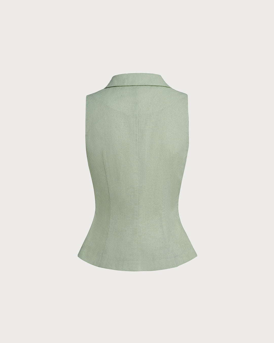 Green Collar Single Breasted Vest