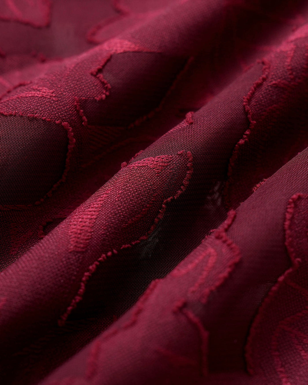 Wine Red Sweetheart Neck Jacquard Slip Midi Dress