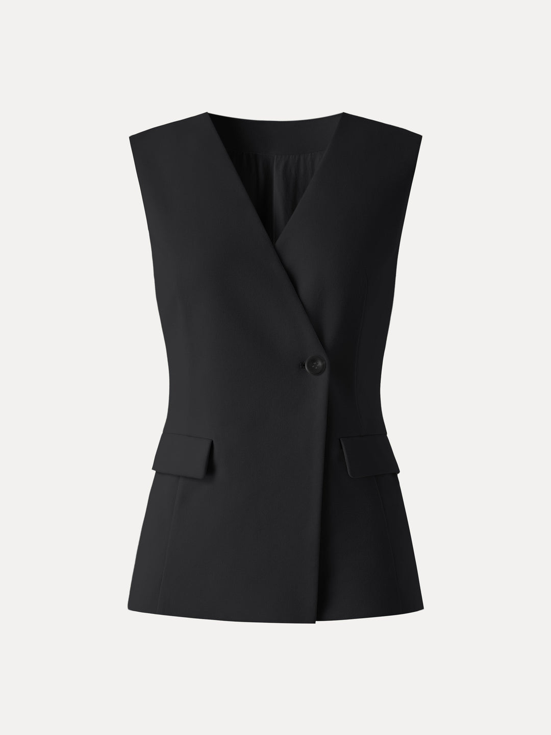 Summer V-Neck Office Staple Waistcoat with Pockets