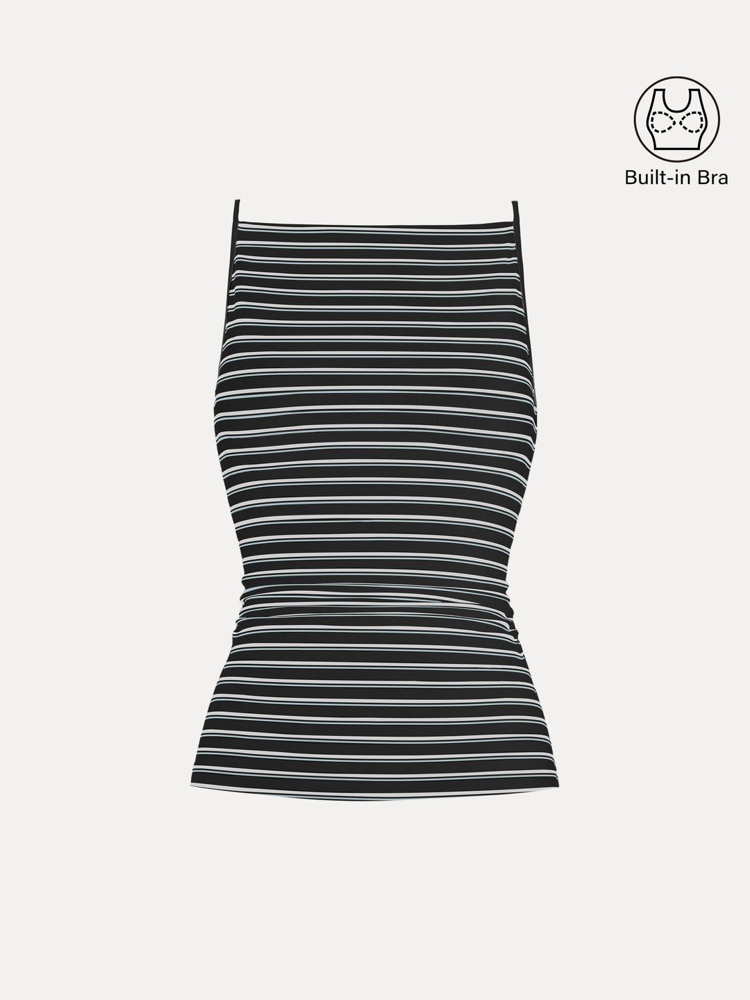 Striped Side Ruched Spaghetti New Airy Bra Tank