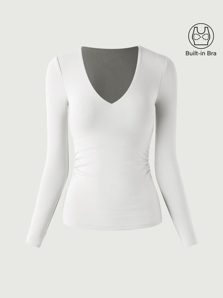 V-Neck Ruched Sides Bra Top