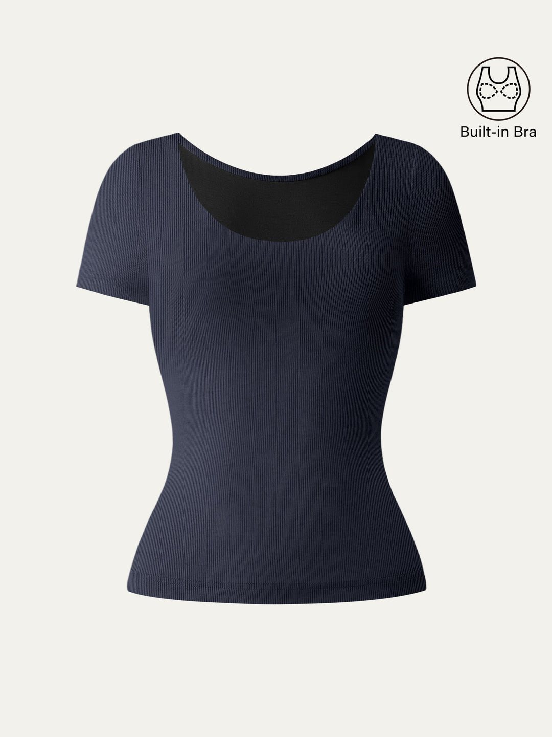 Scoop Neck Short Sleeve Cotton New Airy Bra Top