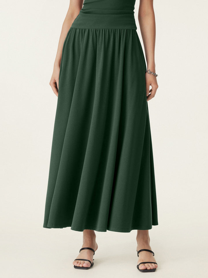 Maxi Umbrella Skirt with Pockets