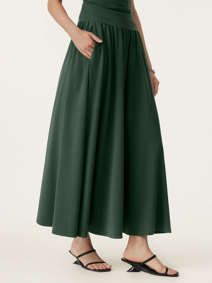 Maxi Umbrella Skirt with Pockets