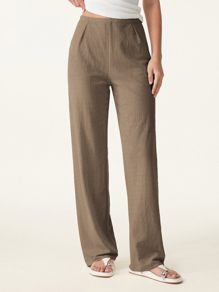 Breathable Cotton-linen Straight Leg Pant