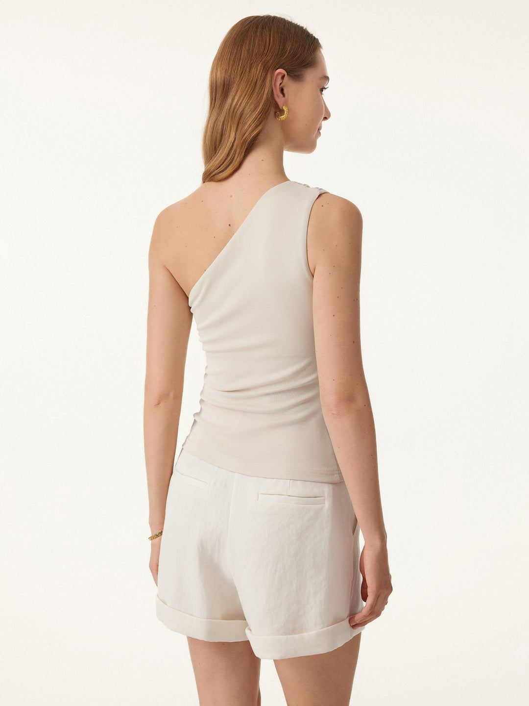 2Pcs Set Regular Wide Leg Palazzo Pant with Pockets & Ruched Bra Tank
