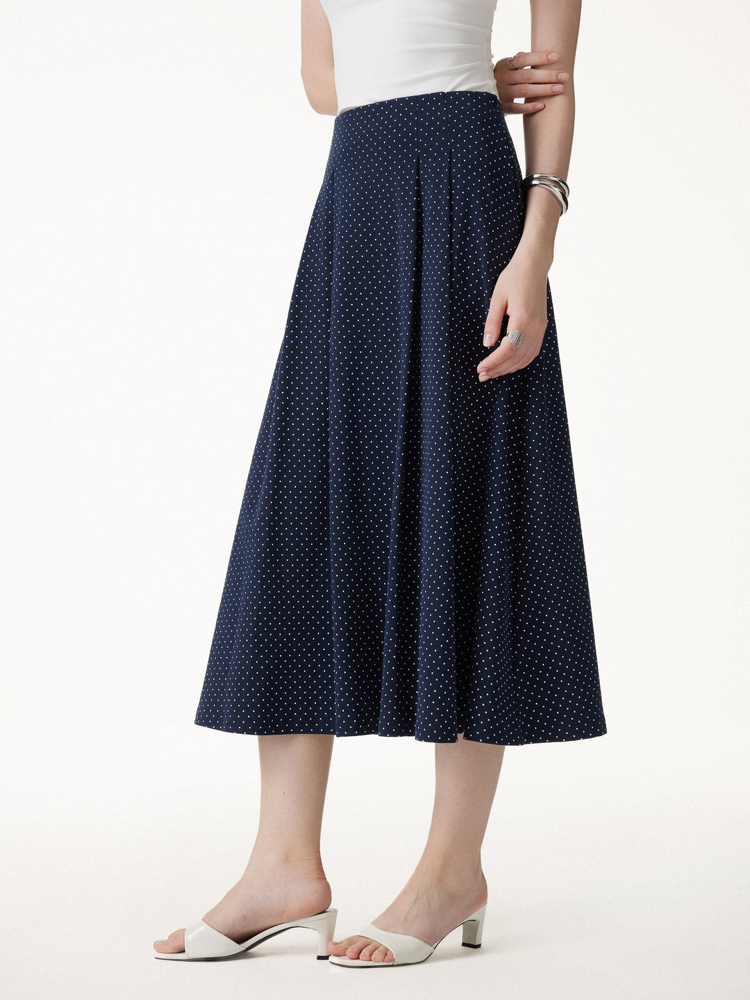 2Pcs Set Square Neck Bra Top & Midi Skirt with Pockets
