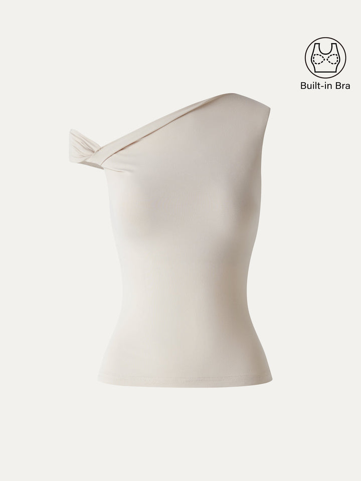 SkinKiss Asymmetrical Shoulder Bra Top