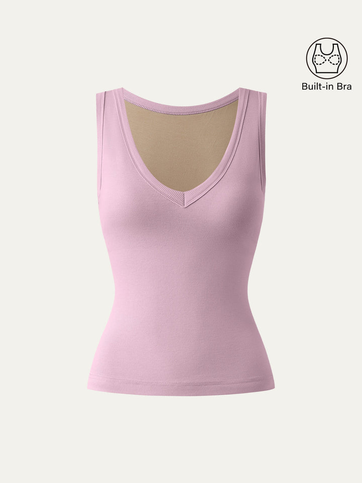 Stretchy V-neck Cotton New Airy Bra Tank