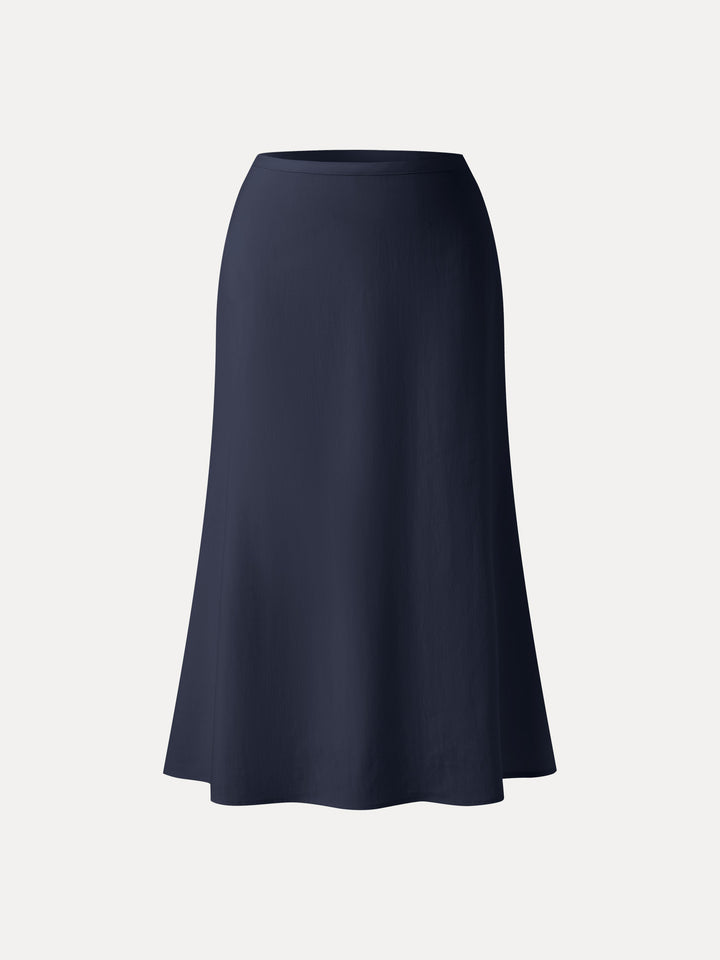Lyocell-Linen Blend Maxi Flared Pull-On Skirt