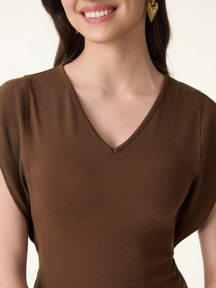 Cotton Lyocell V-Neck Summer Tee