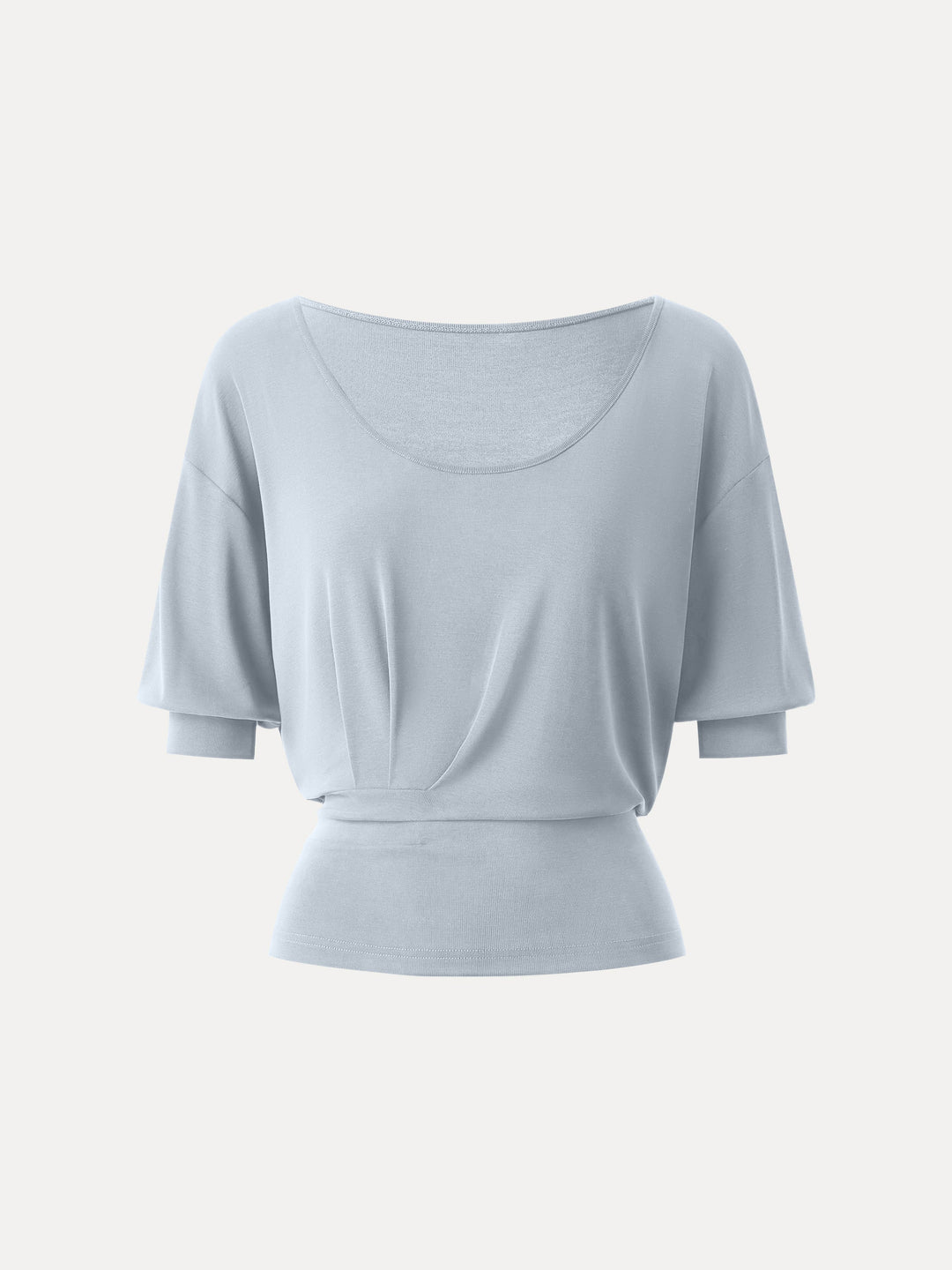 Scoop Neck Short Sleeve Tucked Tee