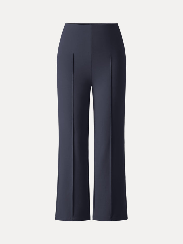 Wrinkle-Resistant High Rise Cropped Flare Leg Travel Pant