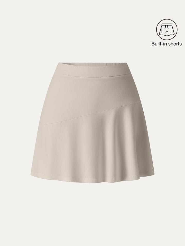 Stretch Ponte Mid Rise Pull-on Skirt