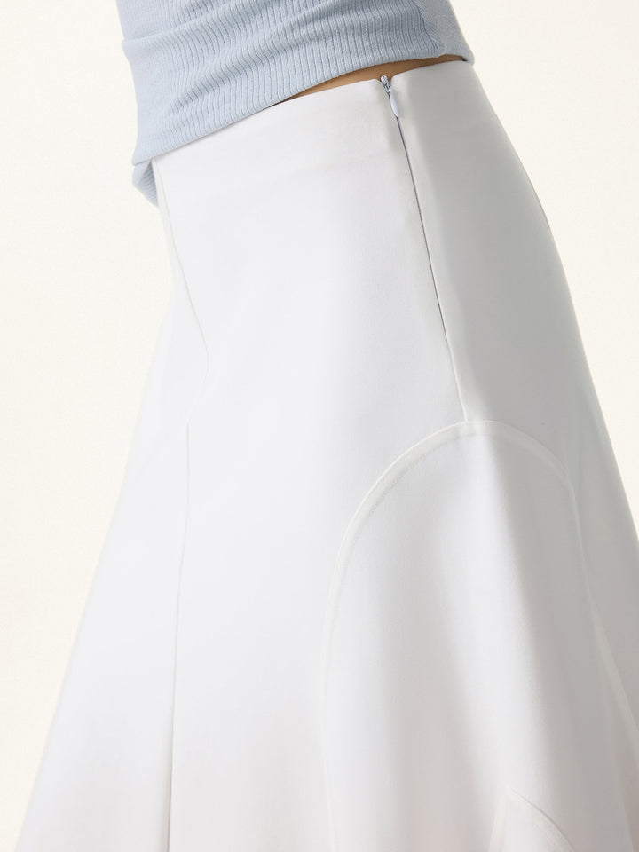 Wrinkle-Resistant A-Line Flared Maxi Skirt