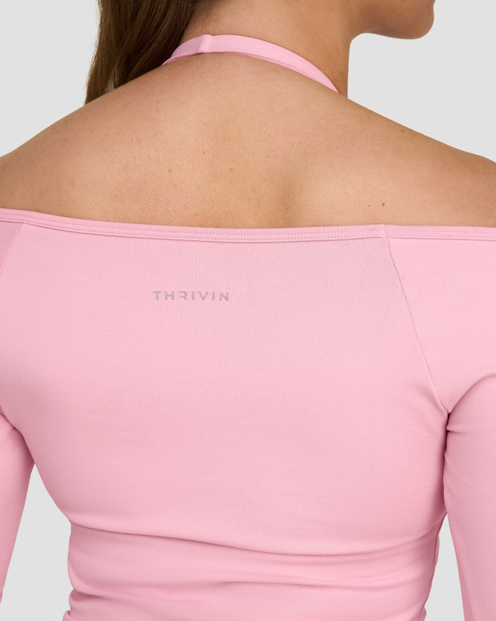 Elevate™ Sculpting Seamless V-Neck Top | Cotton Pink