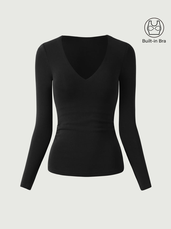 V-Neck Ruched Sides Bra Top