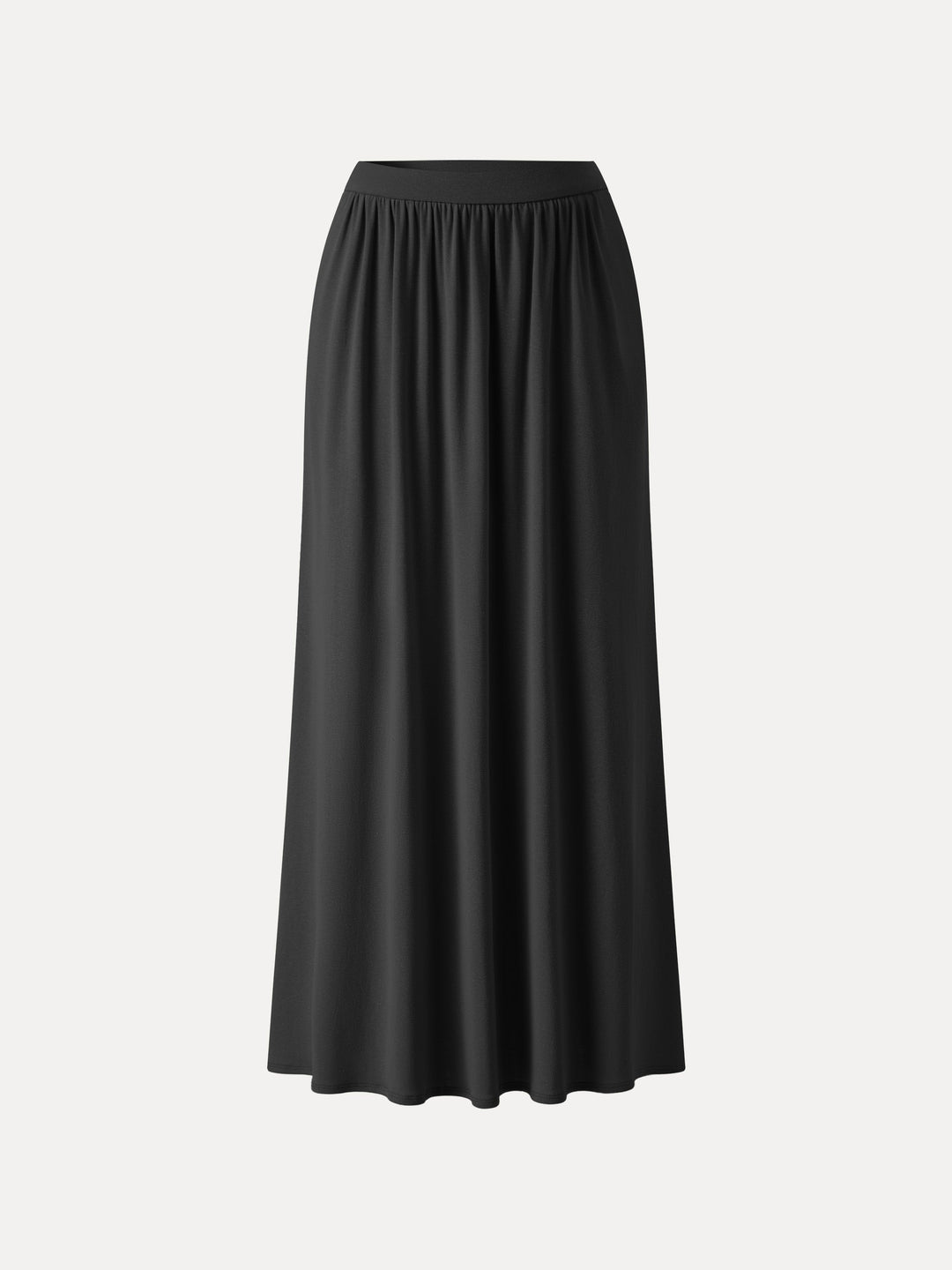 Soft Linen Knit Gathered A-Line Maxi Skirt with Pockets