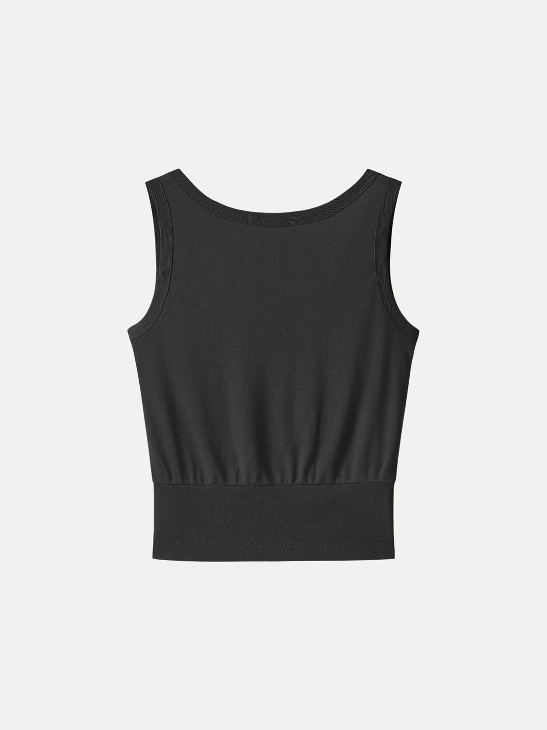 Cotton-Linen Blend Reversible Boatneck Low Back Top