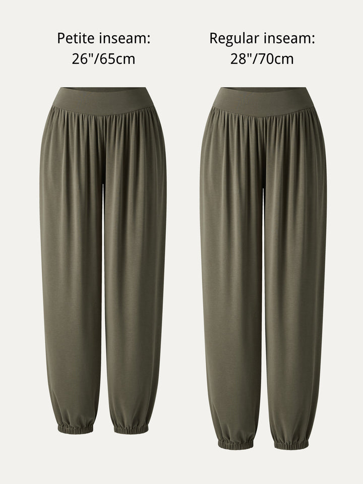 Sandwashed Modal Ultra-Soft High Rise Balloon Pants with Pockets