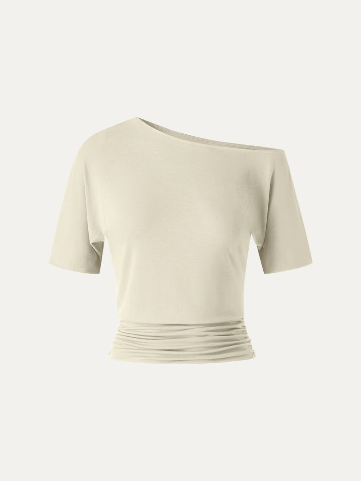 Relaxed Short Sleeve Ruched Top