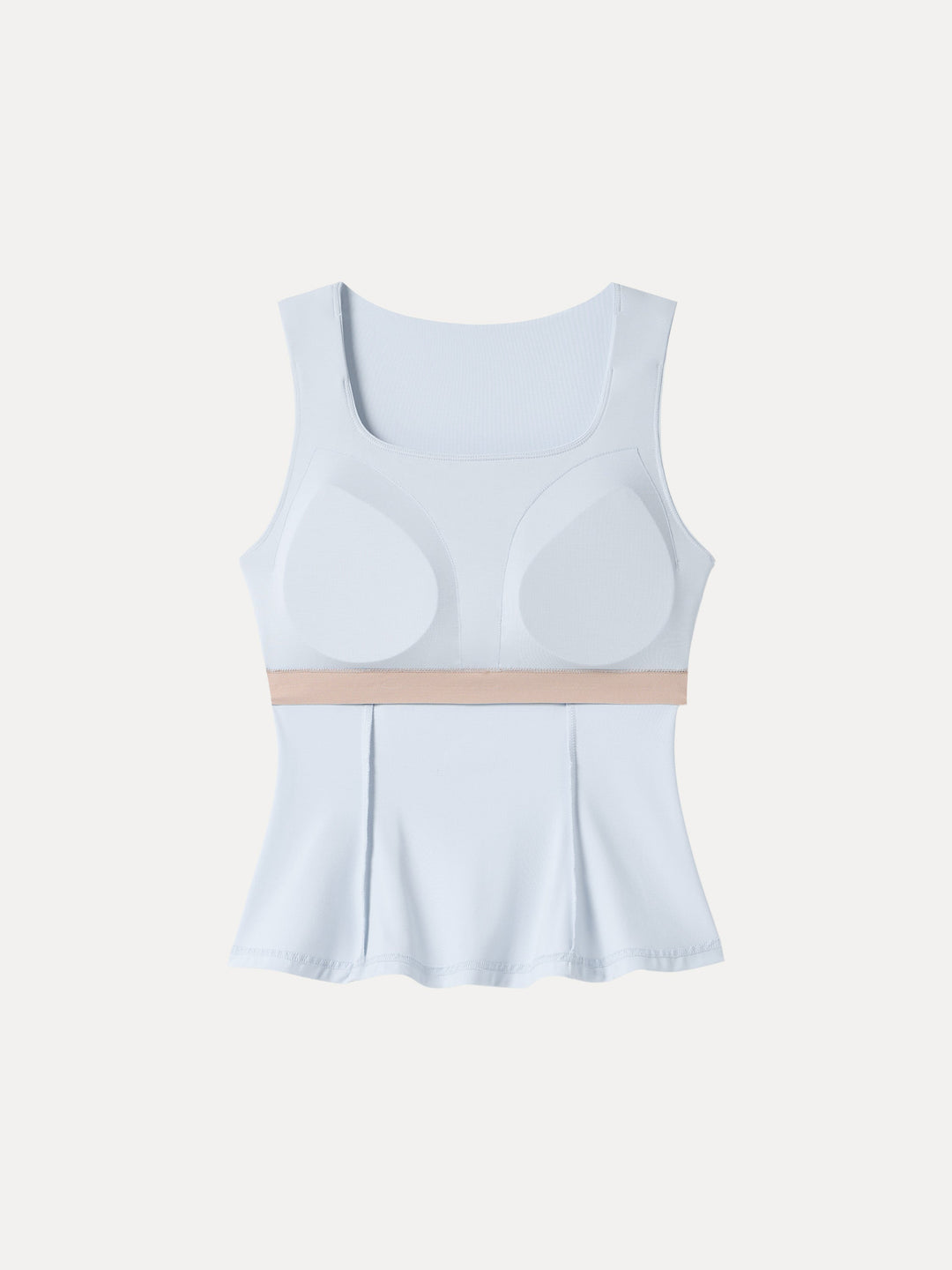 Stretch Ponte Square Neck Peplum Bra Top