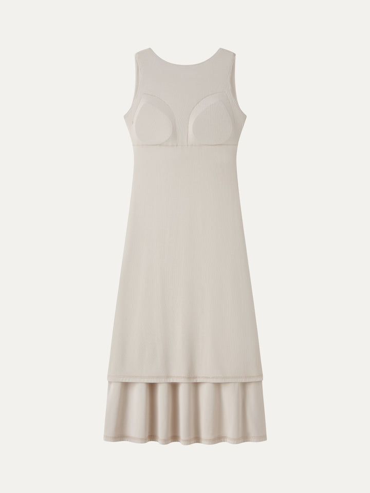 SkinKiss Boatneck Open-Back Flowy Midi Bra Dress