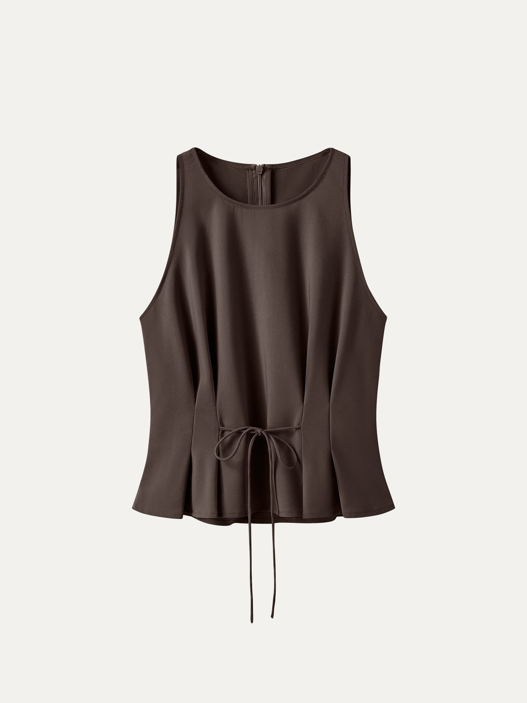 Summer Linen Pleated Self-Tie Top