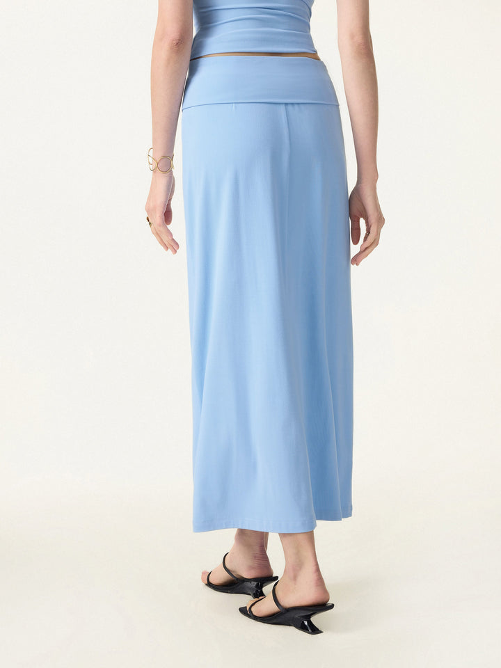 SkinKiss Cooling Fold-Down Waistband Midi Column Skirt