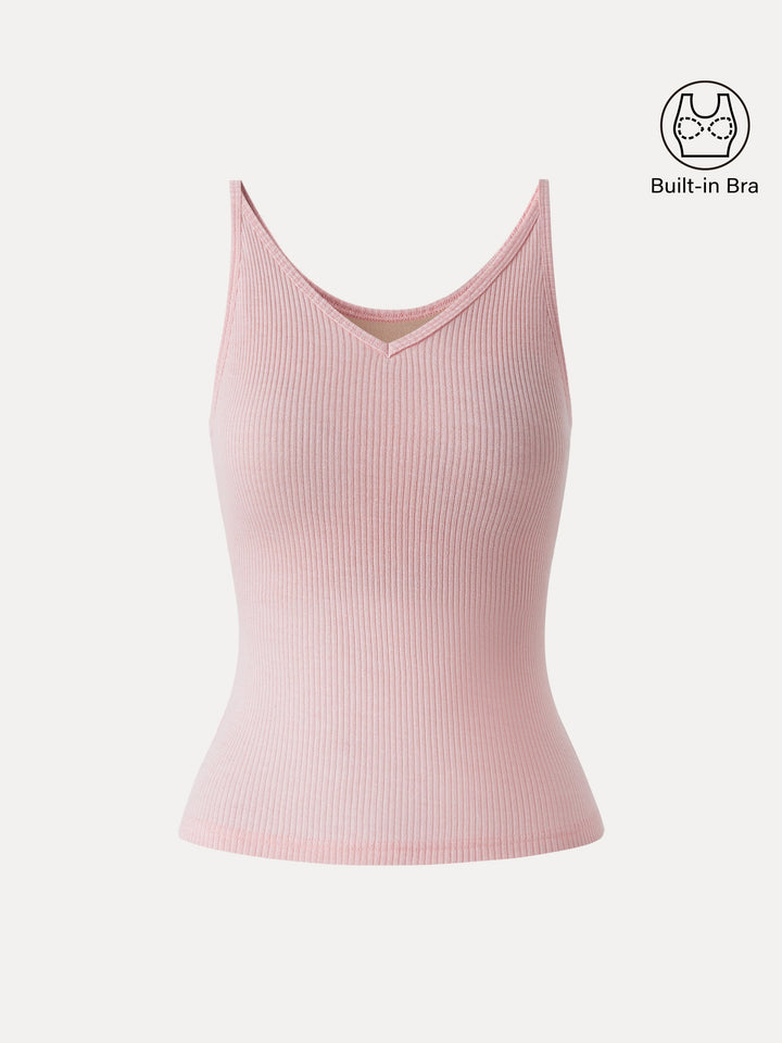 Breathable V-Neck Spaghetti Bra Tank