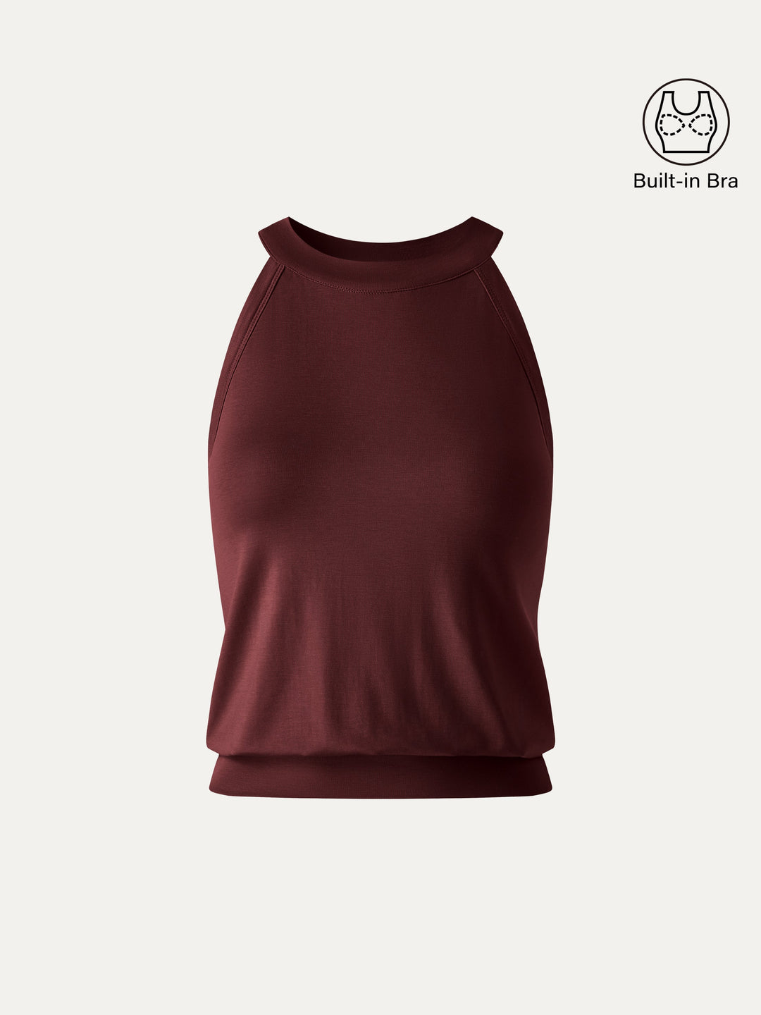 Halter Neck Banded Hem Bra Tank