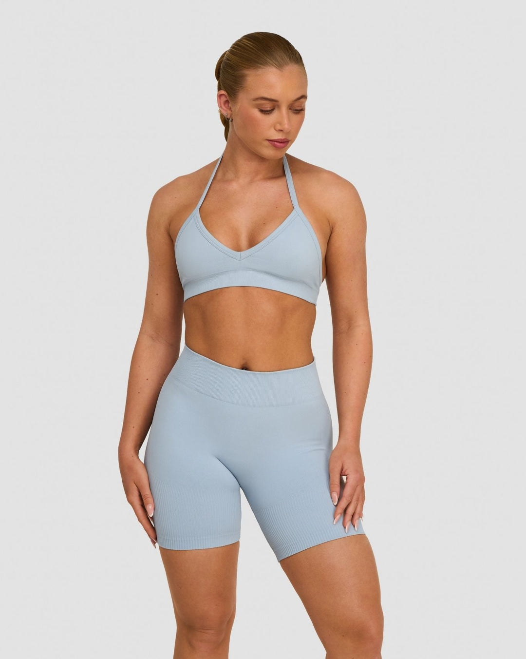 Elevate™ Sculpting Seamless Adjustable Halter Bra | Blue Haze